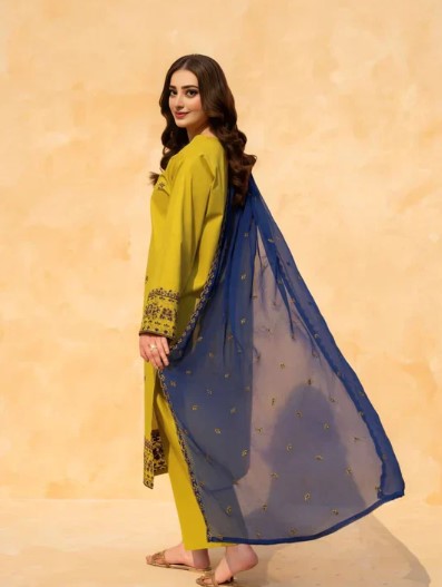 Stitched 3 Piece Premium Soft Lawn 9mm Work
