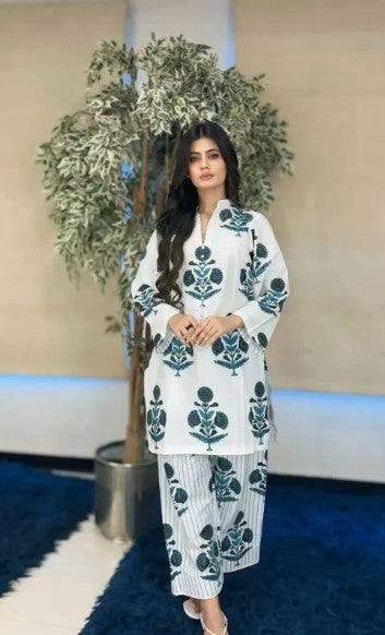 PRINTED LAWN - 2-PIECE WITH FARSHI SHALWAR