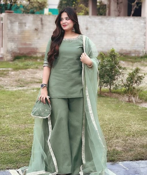 Raw Silk Stitched 3 Piece 9mm Work