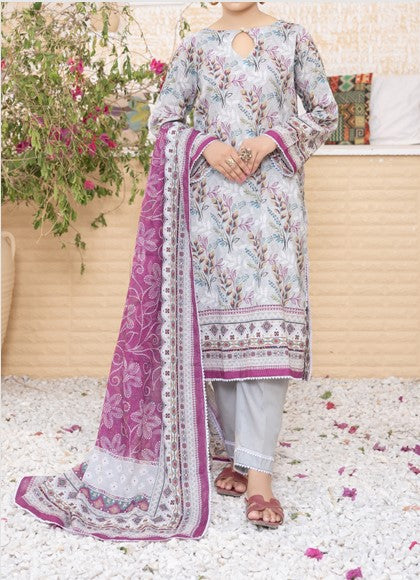Lavender Mist Unstitched 3-Piece Lawn Suit – Elegant Floral Edition