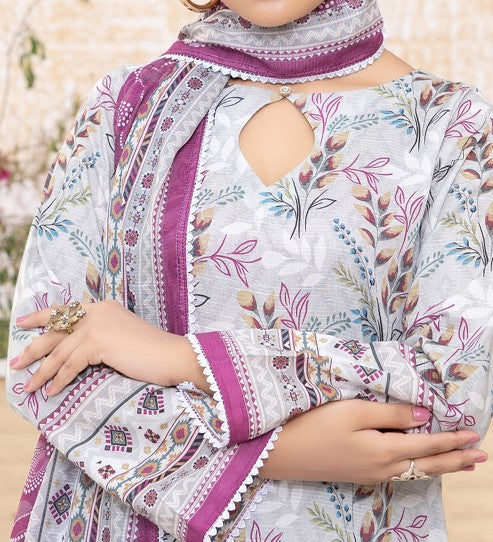 Lavender Mist Unstitched 3-Piece Lawn Suit – Elegant Floral Edition