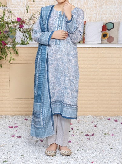 ZENUSTAR Signature Unstitched 3-Piece Suit – Icy Blue Elegance