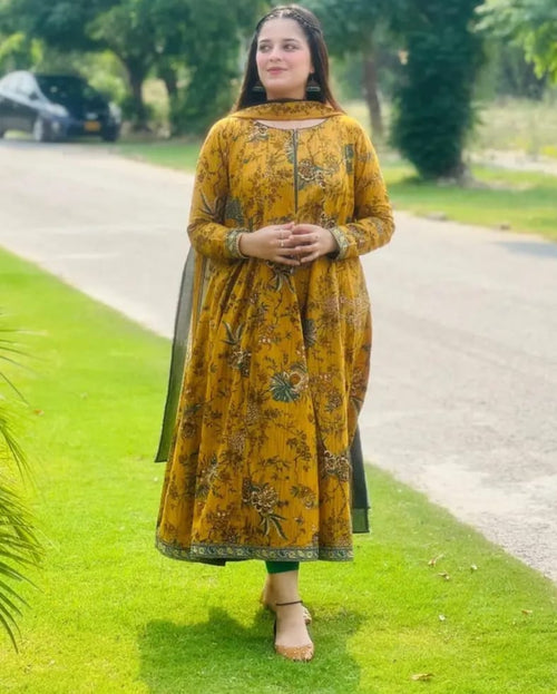 2 Piece Printed Lawn Frock 9mm Work