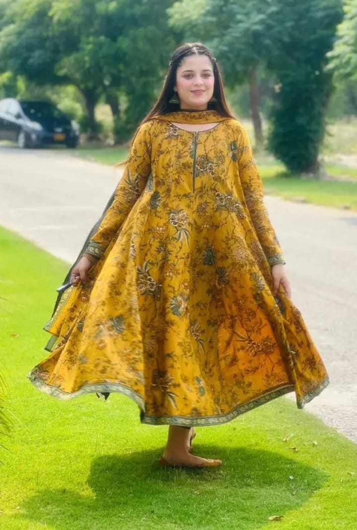 2 Piece Printed Lawn Frock 9mm Work