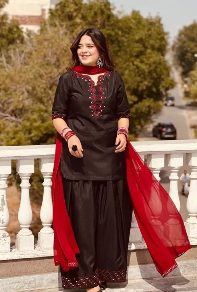Embroidered Raw Silk 3 Piece Suit 9mm Work