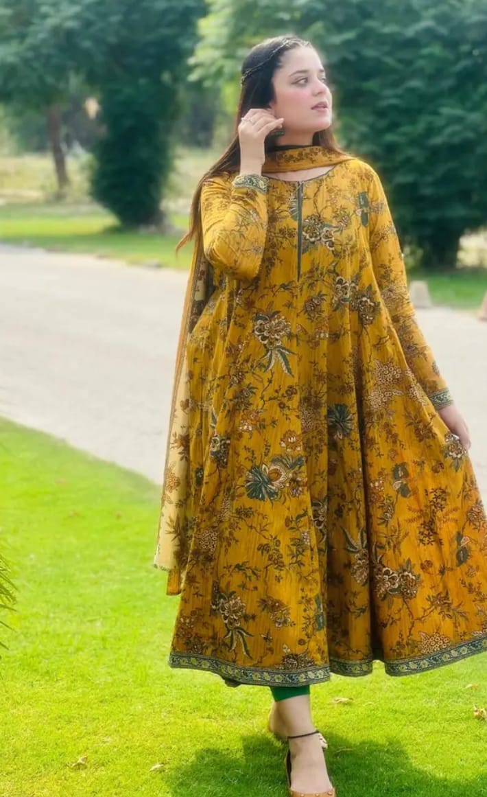 2 Piece Printed Lawn Frock 9mm Work